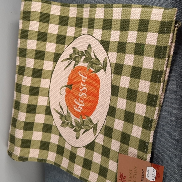 Runner 54" Thanksgiving Farmhouse Dining Table Buffet Blessed Pumpkin Fall - Picture 1 of 5